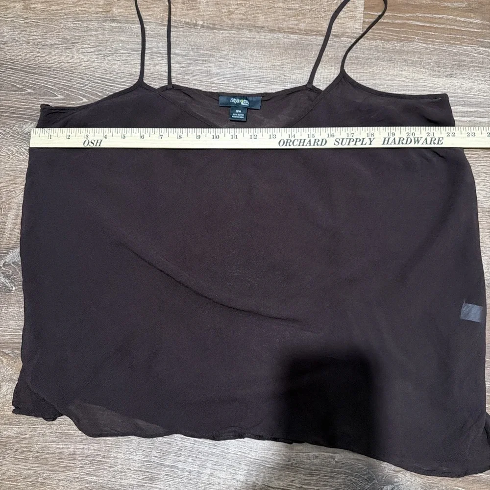 Style & Co Women's Sheer 18w Rayon Camisole Top